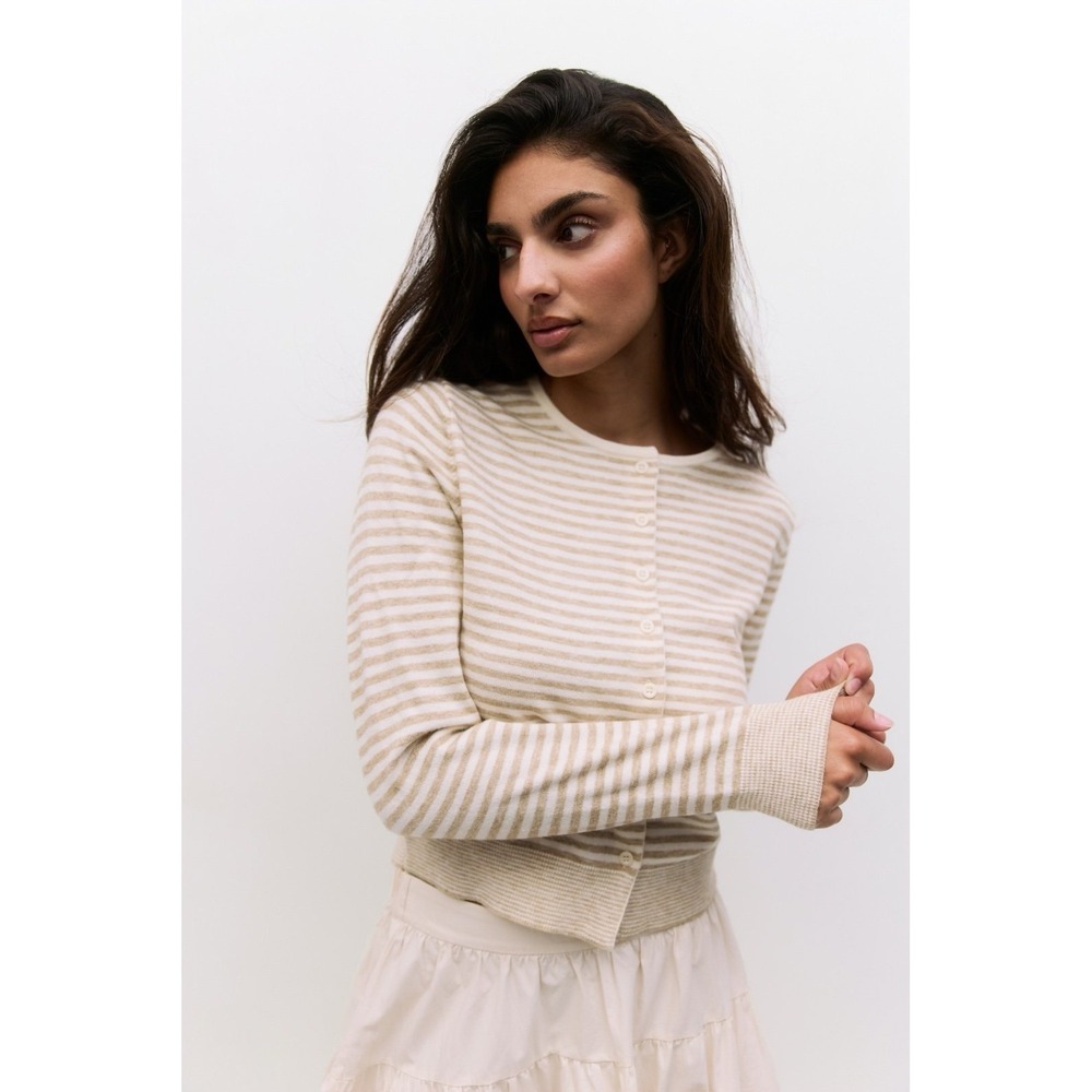 All:Row Montana Cardigan cream tan color size small